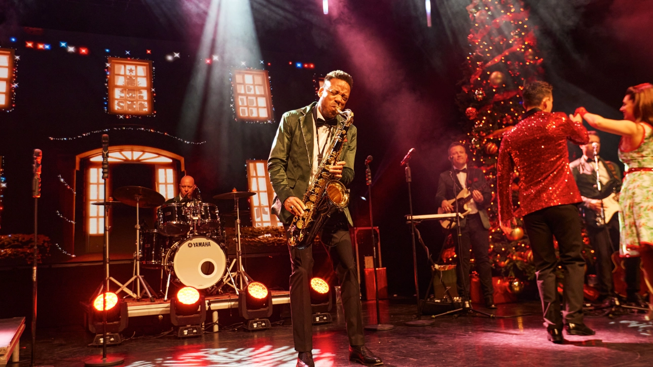 Person playing saxophone